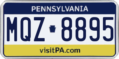 PA license plate MQZ8895