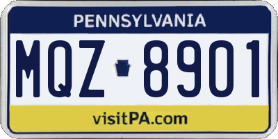 PA license plate MQZ8901