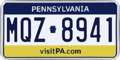 PA license plate MQZ8941