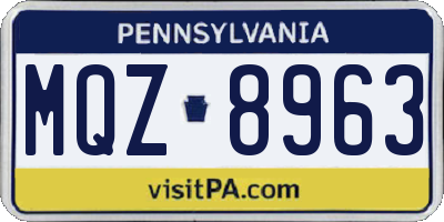 PA license plate MQZ8963