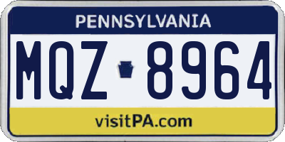 PA license plate MQZ8964