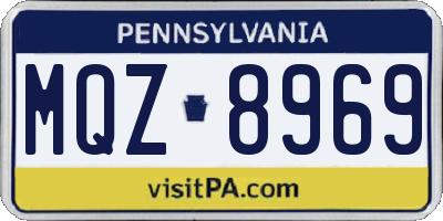 PA license plate MQZ8969