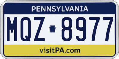 PA license plate MQZ8977