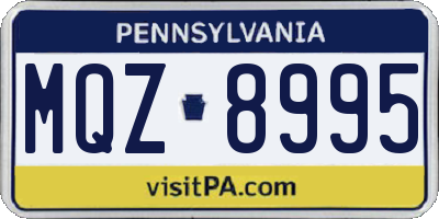 PA license plate MQZ8995