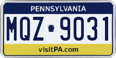 PA license plate MQZ9031