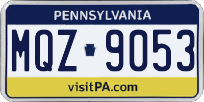 PA license plate MQZ9053