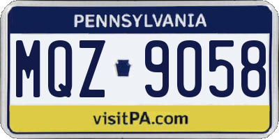PA license plate MQZ9058
