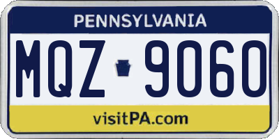 PA license plate MQZ9060