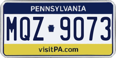 PA license plate MQZ9073