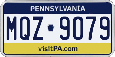 PA license plate MQZ9079
