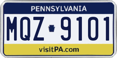 PA license plate MQZ9101