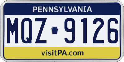 PA license plate MQZ9126