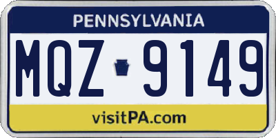 PA license plate MQZ9149