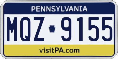 PA license plate MQZ9155