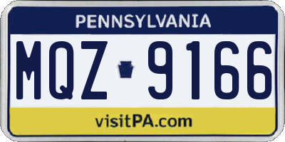 PA license plate MQZ9166