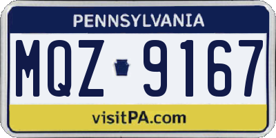 PA license plate MQZ9167