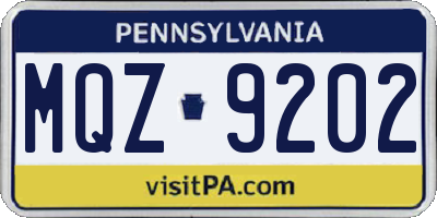 PA license plate MQZ9202