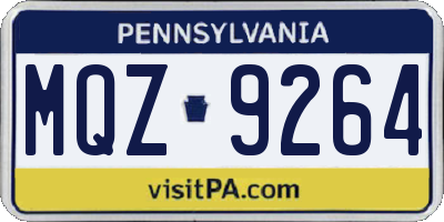 PA license plate MQZ9264