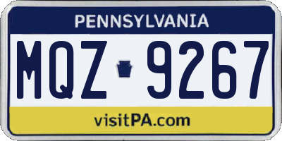 PA license plate MQZ9267