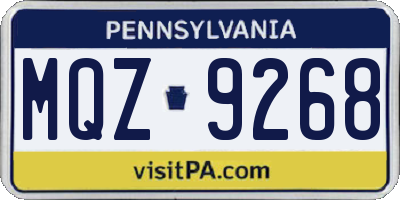 PA license plate MQZ9268