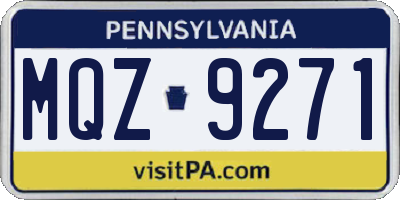 PA license plate MQZ9271