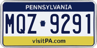 PA license plate MQZ9291