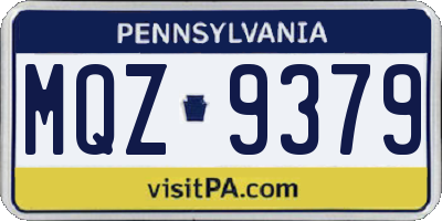 PA license plate MQZ9379