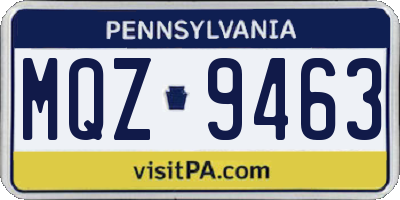 PA license plate MQZ9463