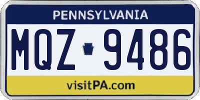 PA license plate MQZ9486