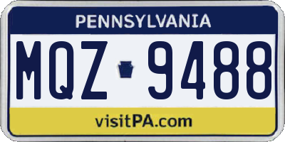 PA license plate MQZ9488