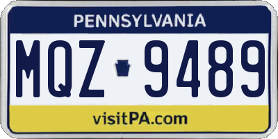 PA license plate MQZ9489