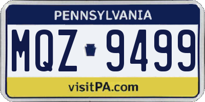 PA license plate MQZ9499