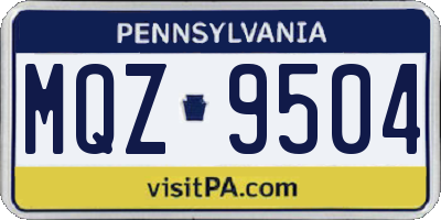PA license plate MQZ9504