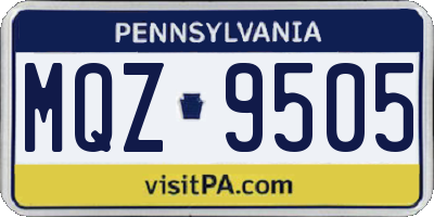 PA license plate MQZ9505