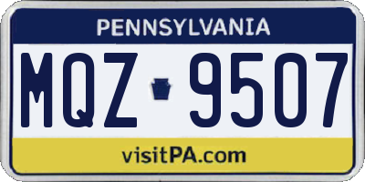 PA license plate MQZ9507