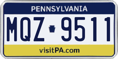 PA license plate MQZ9511