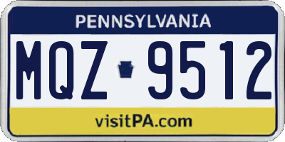 PA license plate MQZ9512