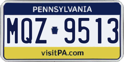PA license plate MQZ9513