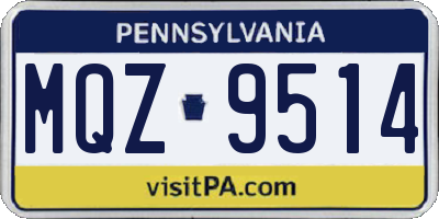 PA license plate MQZ9514