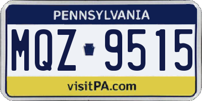 PA license plate MQZ9515