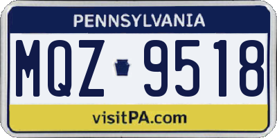 PA license plate MQZ9518