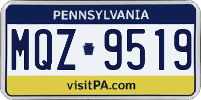 PA license plate MQZ9519