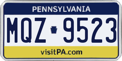 PA license plate MQZ9523