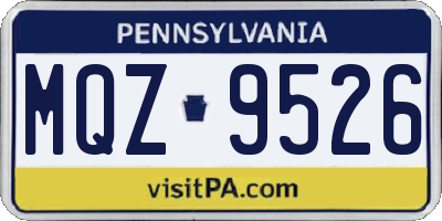 PA license plate MQZ9526