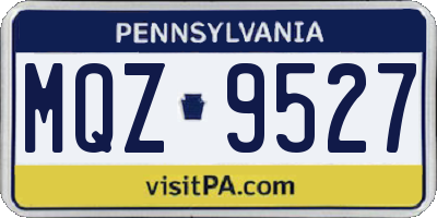 PA license plate MQZ9527