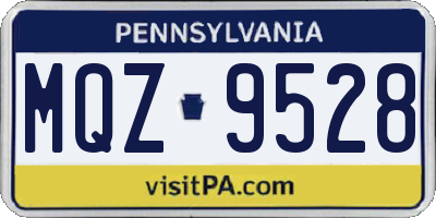 PA license plate MQZ9528