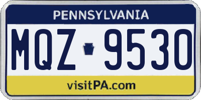 PA license plate MQZ9530