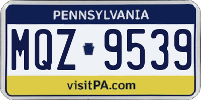 PA license plate MQZ9539