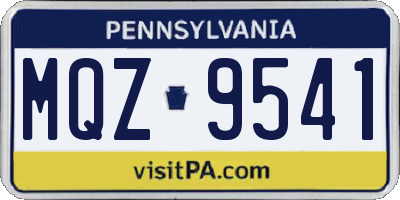 PA license plate MQZ9541