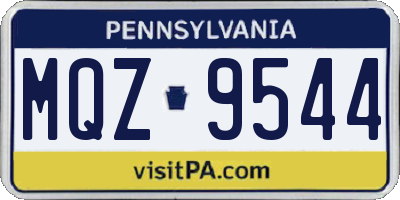 PA license plate MQZ9544
